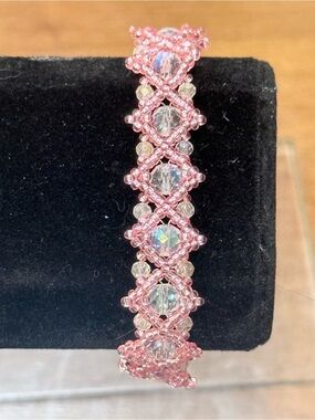 Pink Crystal Beaded Bracelet - Women's Fashion Bracelet